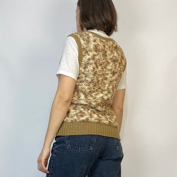 Vintage 70s Space dye KNIT SWEATER VEST! Medium - Picture 2 of 5